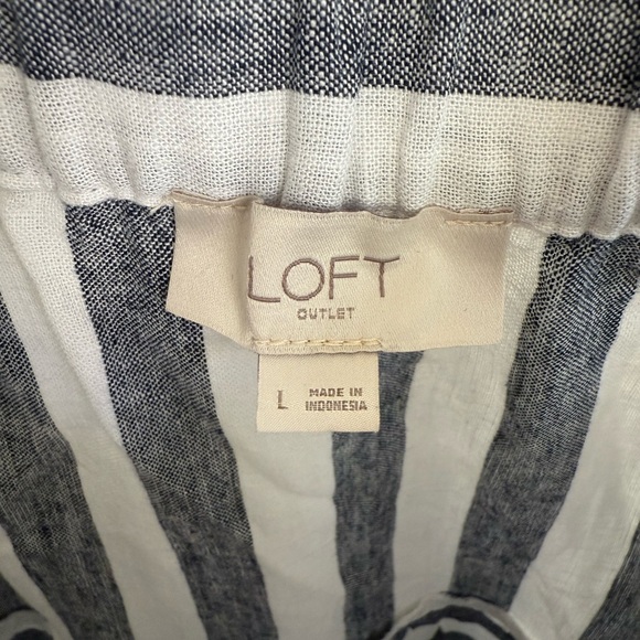 LOFT Blue and White Striped Dress Size L - Picture 3 of 4